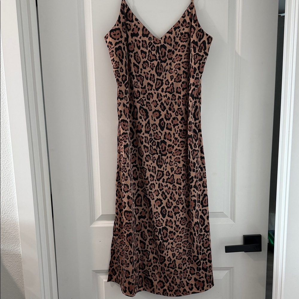 Leopard Print Spaghetti Strap Dress